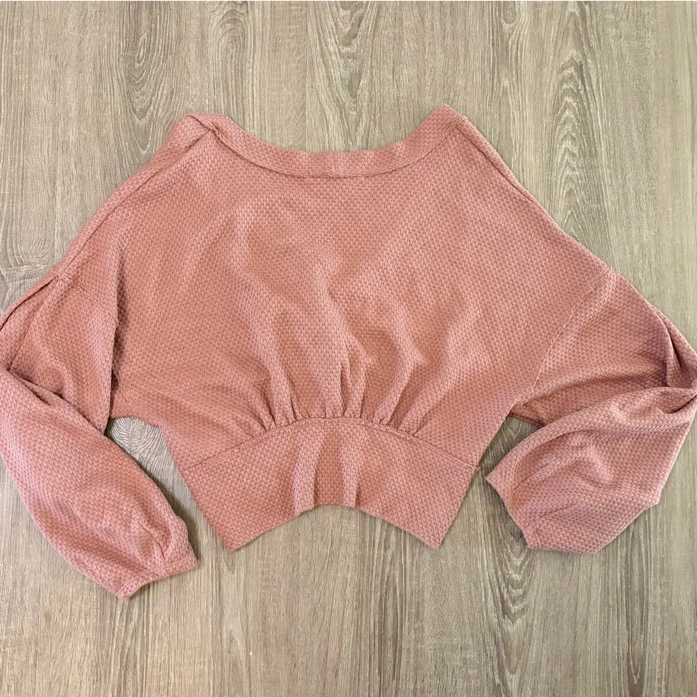 We The Free Crop “Fall for You” Sweater Free People Reversible Cactus Tint​​